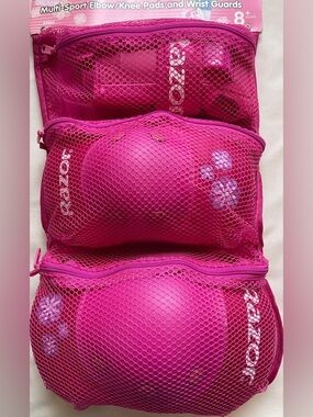 RAZOR, 97824, PINK ELBOW & KNEE PADS WITH WRIST GUARDS, 8+ YOUTH, NEW